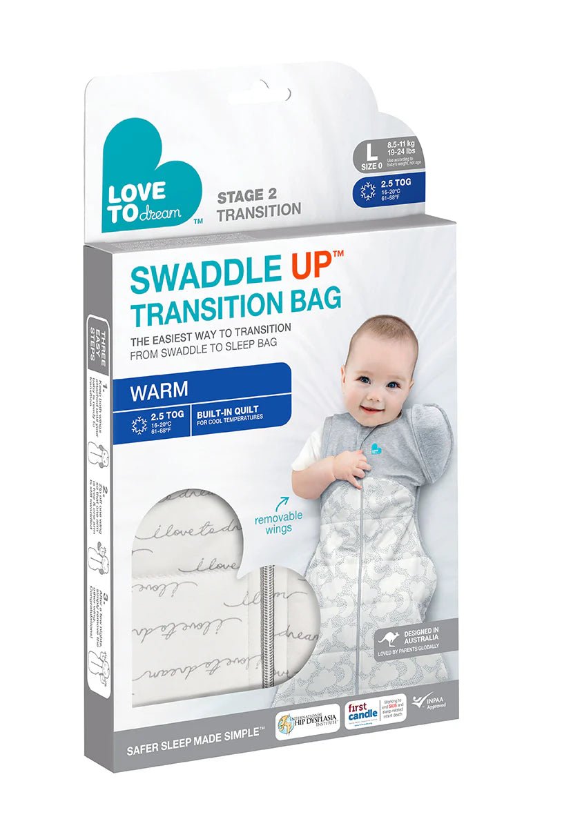 Love To Dream Swaddle Up Winter Warm Transition Bag 2.5 Tog White Dreamer - Shopping4Africa