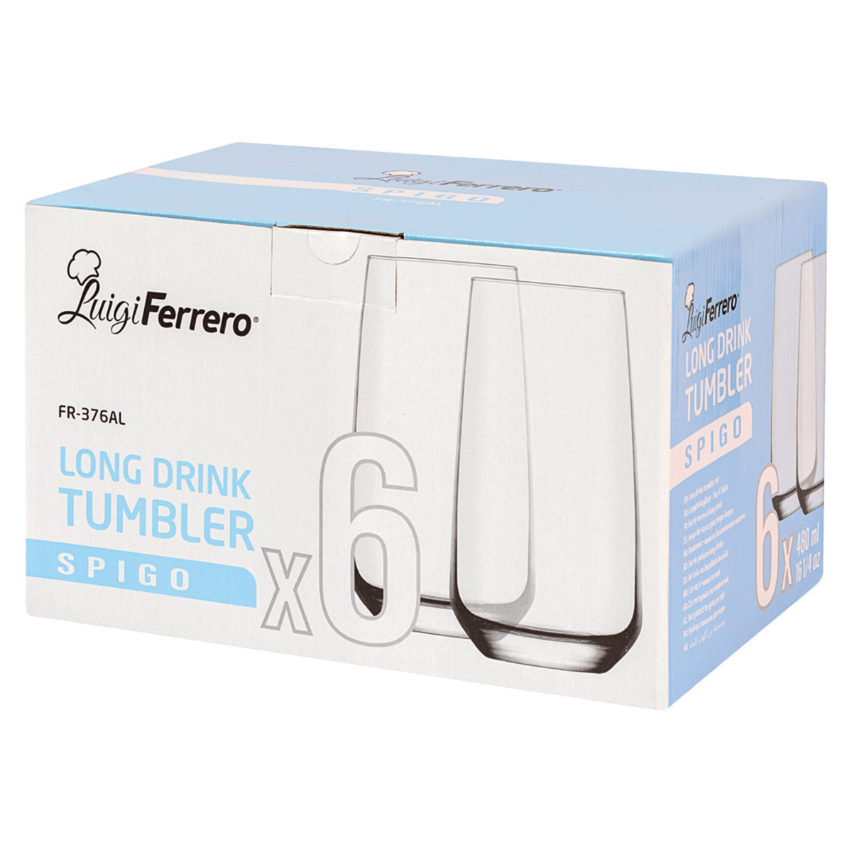 Luigi Ferrero Danilo Long Drink Tumbler 385ml - Set of 6 - Shopping4Africa