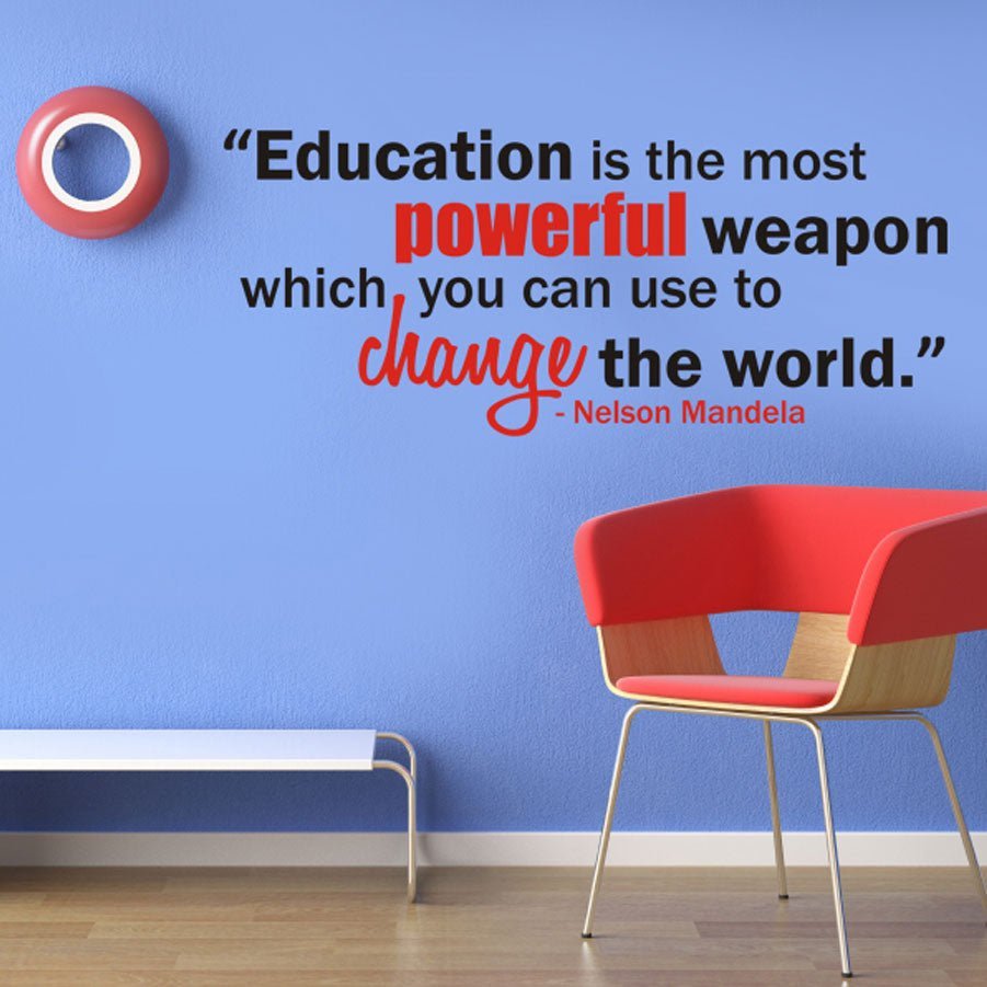 Mandela's Education Quote - vinyl wall poetry - Shopping4Africa