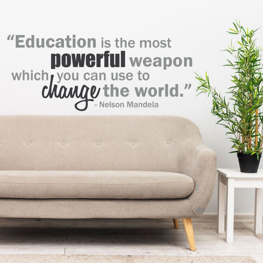 Mandela's Education Quote - vinyl wall poetry - Shopping4Africa