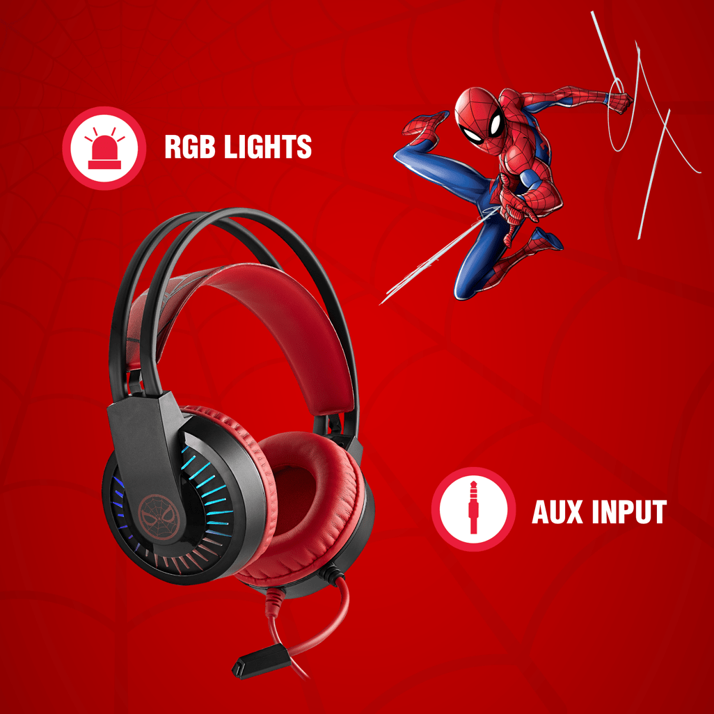 Marvel Spiderman Gaming headphones with a boom mic - Shopping4Africa