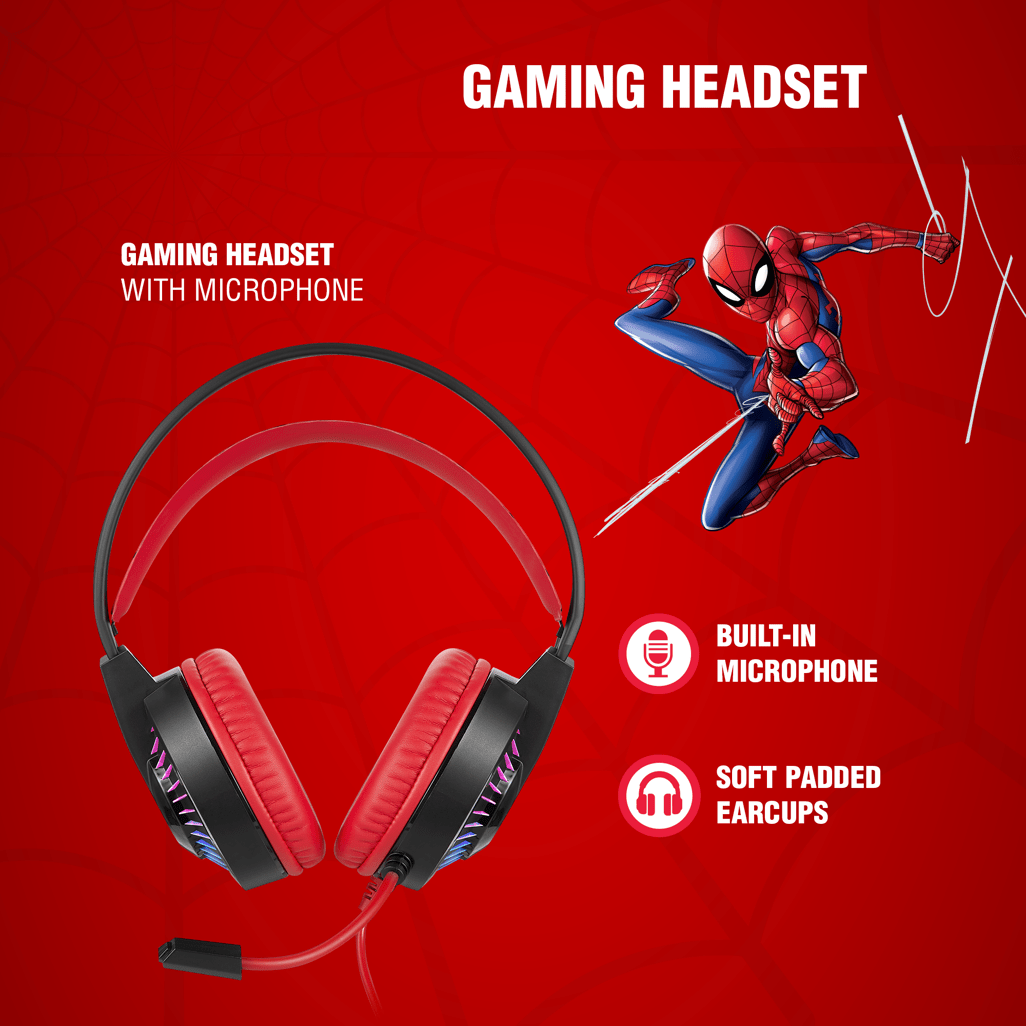 Marvel Spiderman Gaming headphones with a boom mic - Shopping4Africa