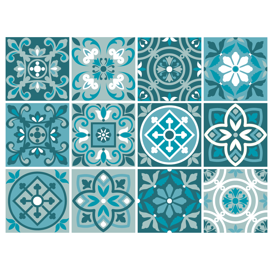 Medieval Teal - Vinyl Wall Tiles