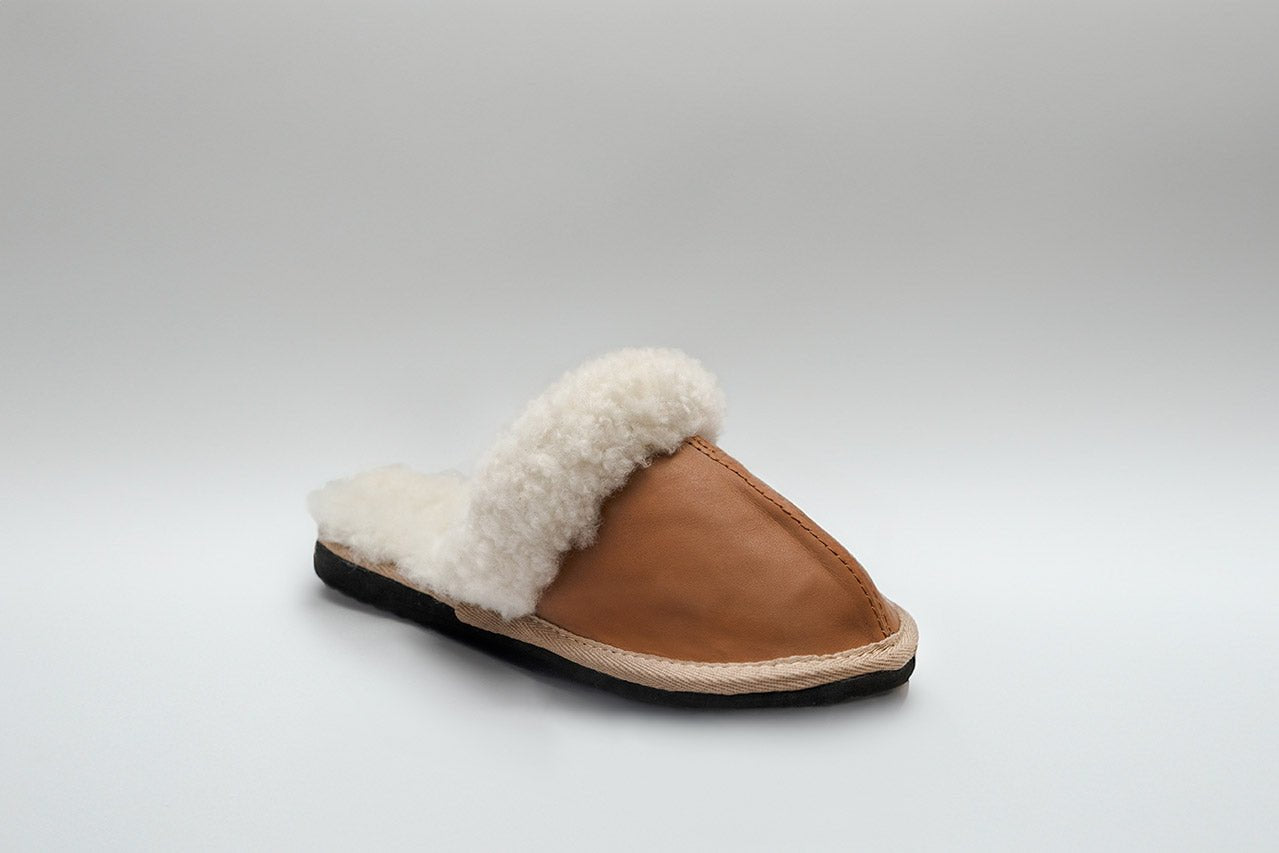 Mule Leather Slippers - Tan - Shopping4Africa