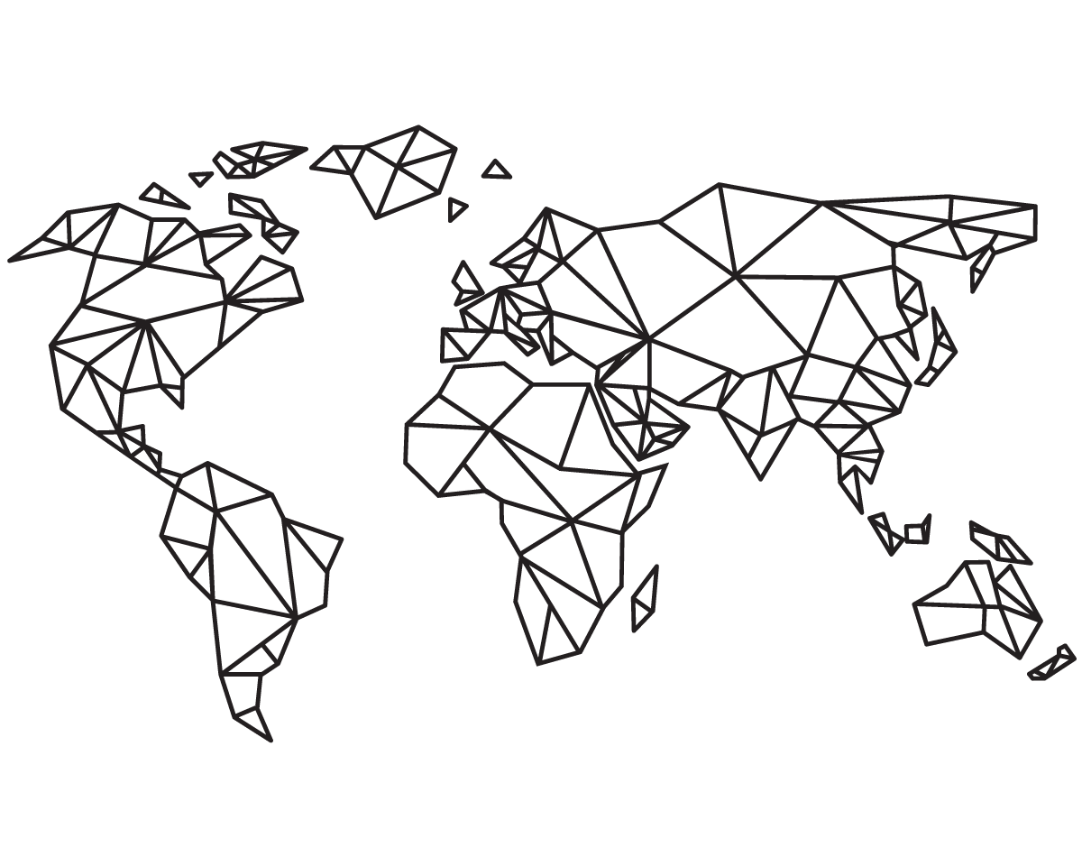 Origami World Map - vinyl wall sticker