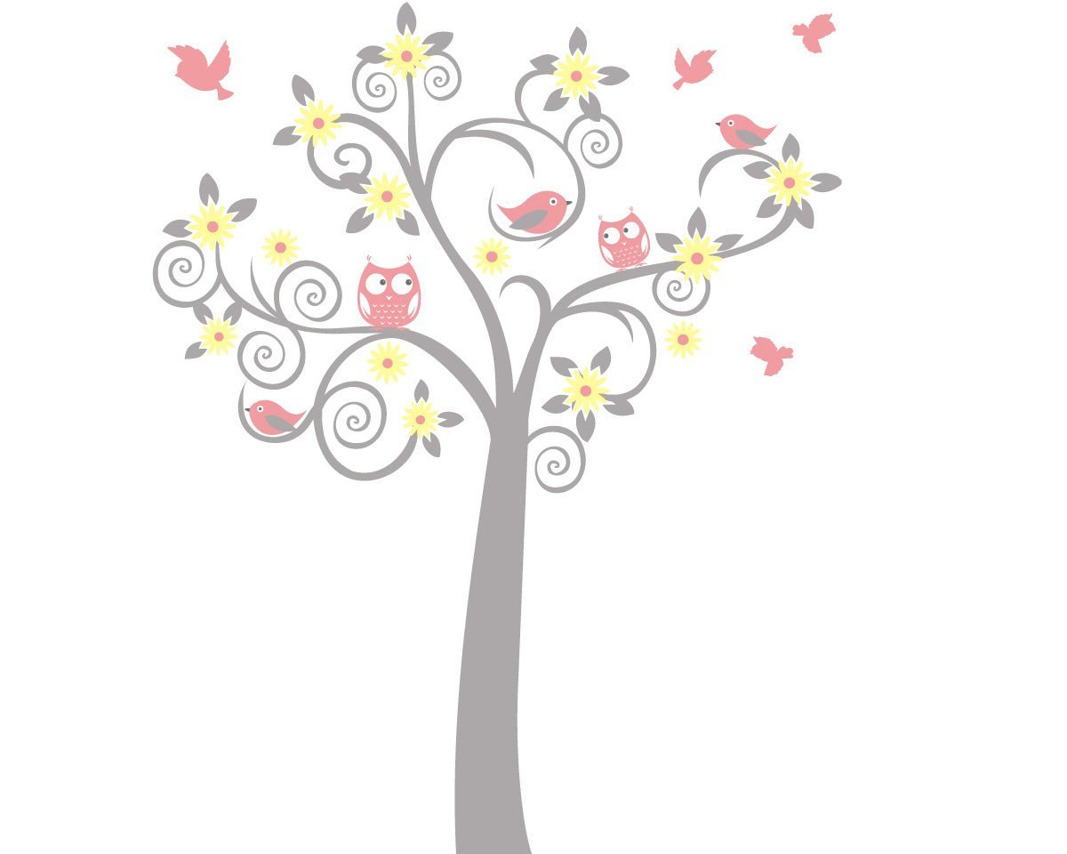 Owl Tree - Vinyl Wall Sticker - Shopping4Africa