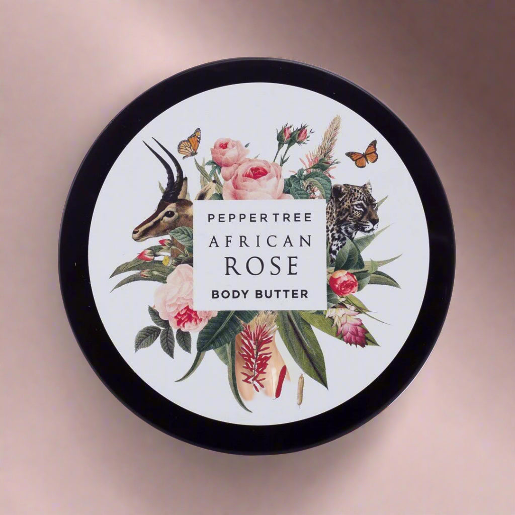 Pepper Tree African Rose Body Butter 250ml Velvety Soft Hydrating Moisturiser Ideal for All Skin Types - Shopping4Africa