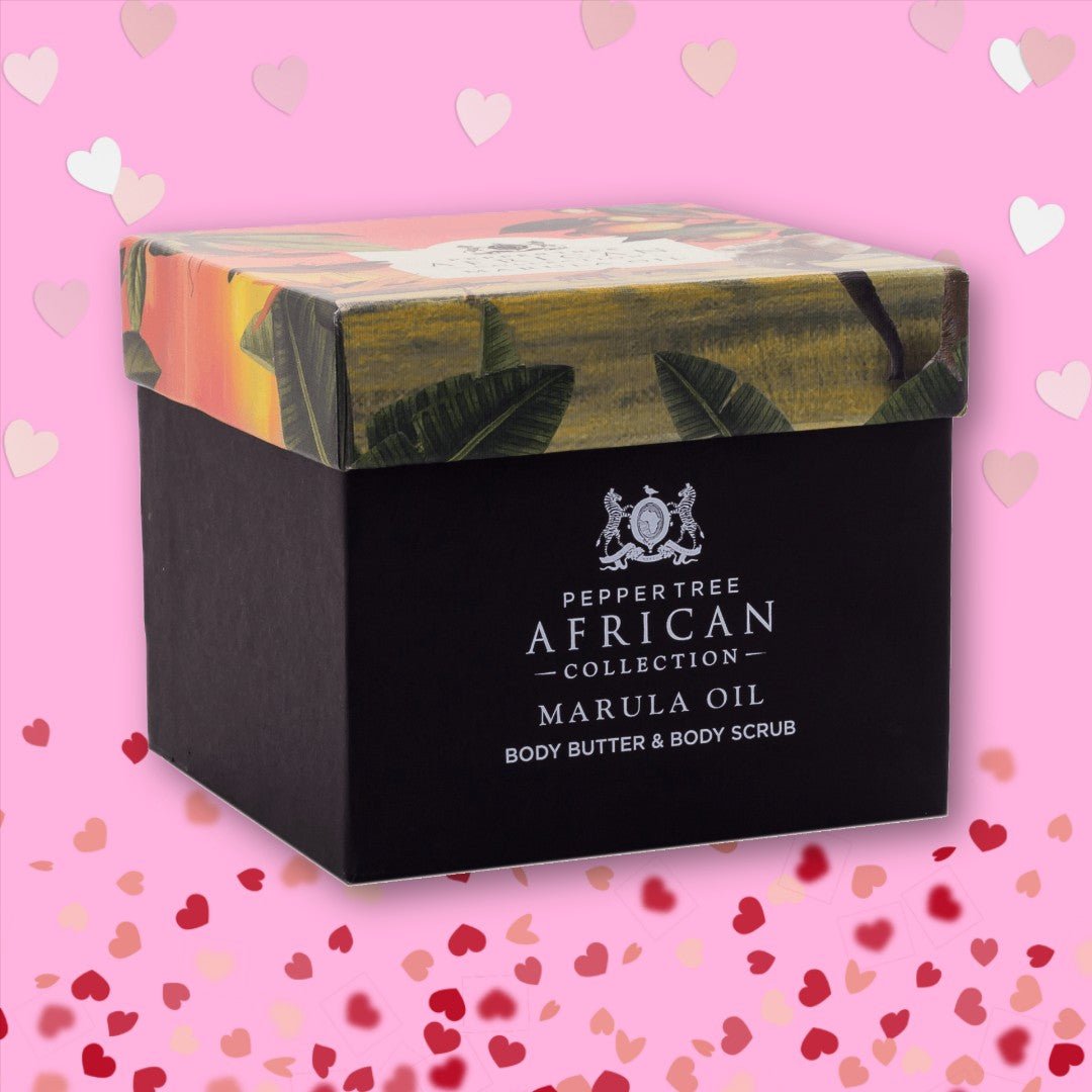 Pepper Tree Luxury Marula Butter & Scrub Gift Box Hydrating Natural Exfoliating Skincare 450g - Shopping4Africa