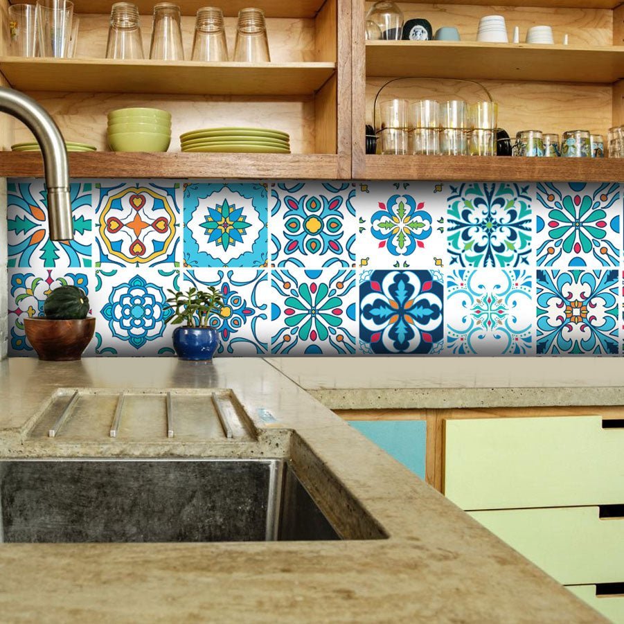 Portuguese Floral - Vinyl Wall Tiles - Shopping4Africa