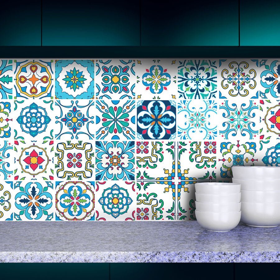 Portuguese Floral - Vinyl Wall Tiles - Shopping4Africa