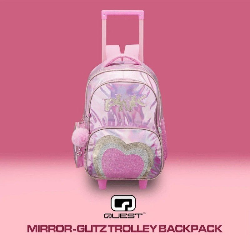 Quest Mirror - Glitz Trolley Backpack - Pink - Shopping4Africa