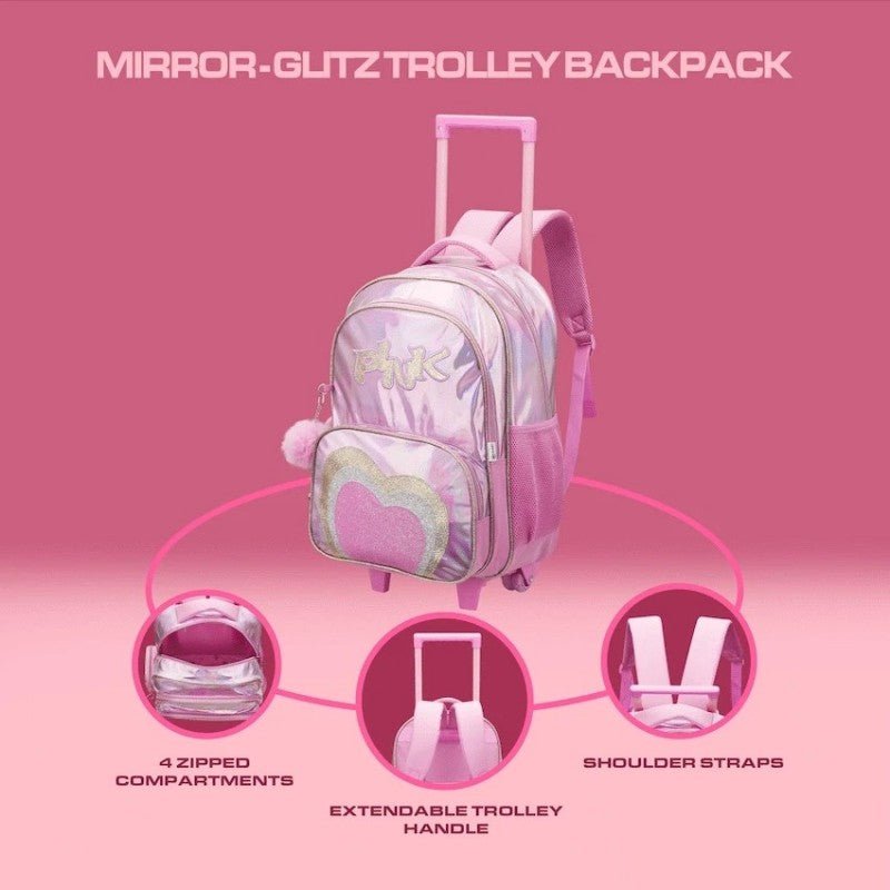 Quest Mirror - Glitz Trolley Backpack - Pink - Shopping4Africa