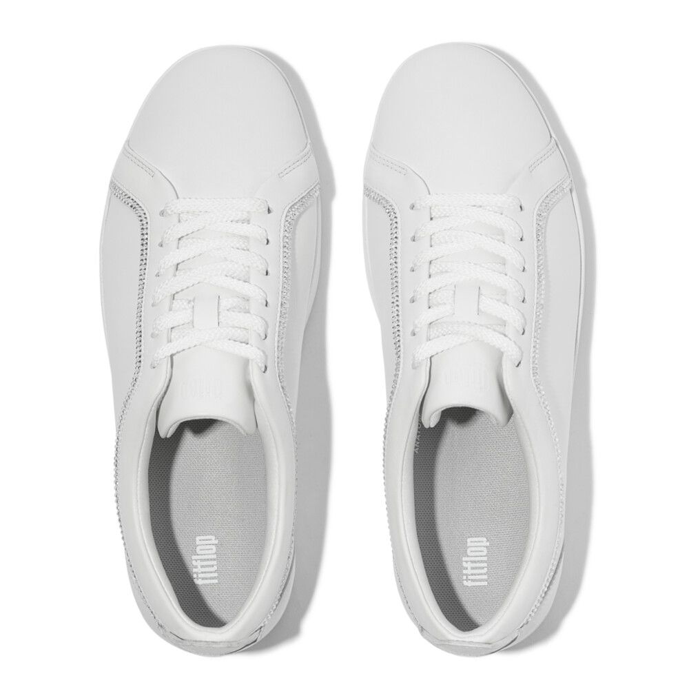 Rally Crystal - Trim Leather Trainers Urban White - Shopping4Africa