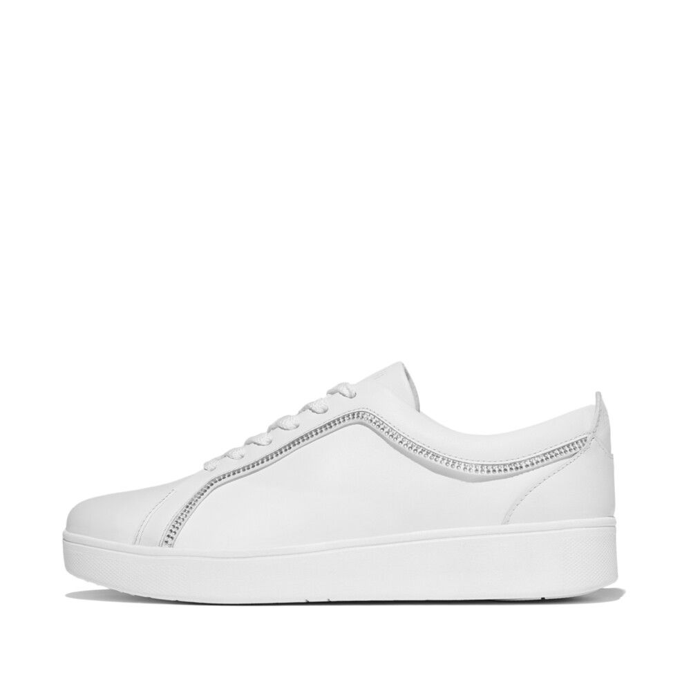 Rally Crystal - Trim Leather Trainers Urban White - Shopping4Africa
