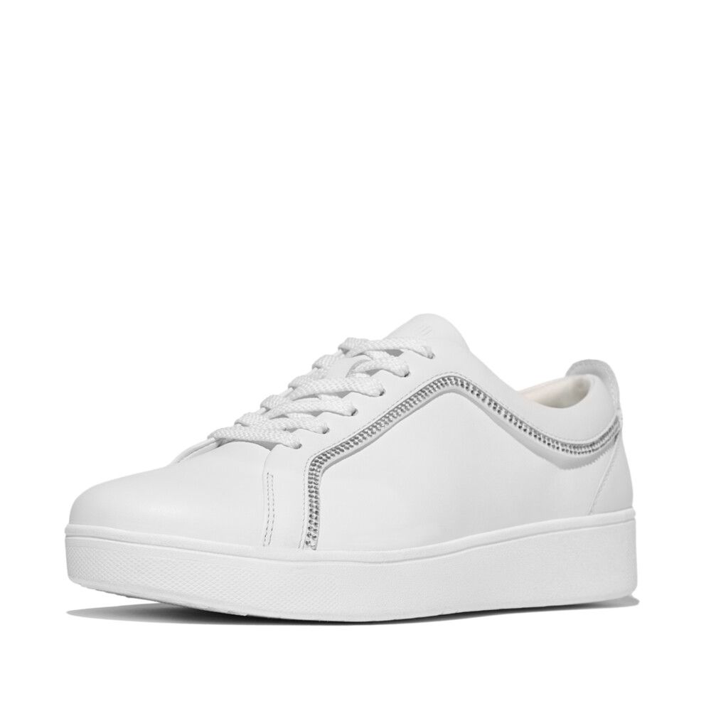 Rally Crystal - Trim Leather Trainers Urban White - Shopping4Africa