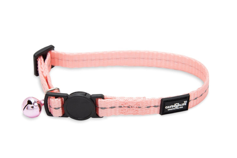 Reflective Supersoft Webbing Cat Collar Coral Pink - Shopping4Africa