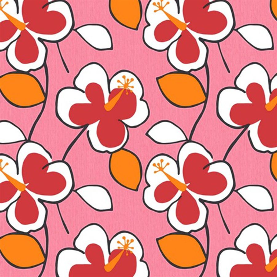 Retro Flower Power Pink Wallpaper - Shopping4Africa