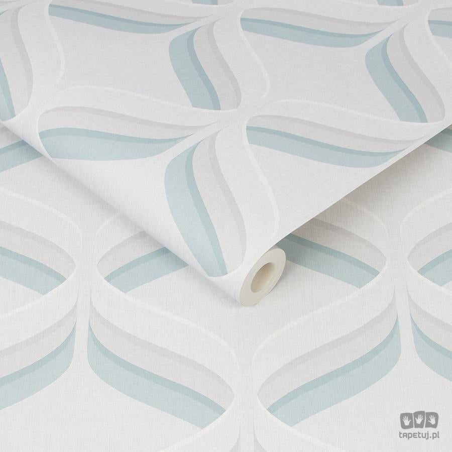 Retro Ogee Wallpaper - Teal & grey - Shopping4Africa