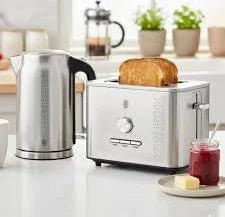 Russell Hobbs Nexus Silver Kettle and Silver 2 Slice Toaster - Shopping4Africa