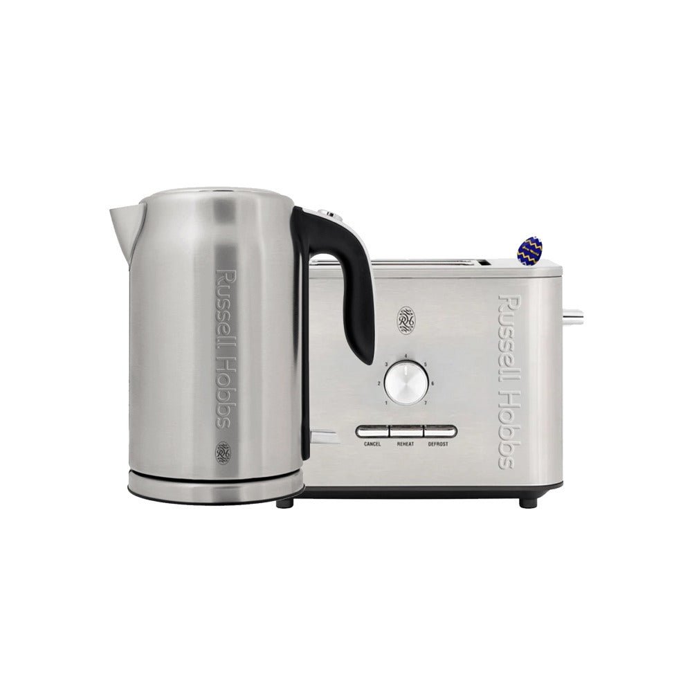 Russell Hobbs Nexus Silver Kettle and Silver 2 Slice Toaster - Shopping4Africa