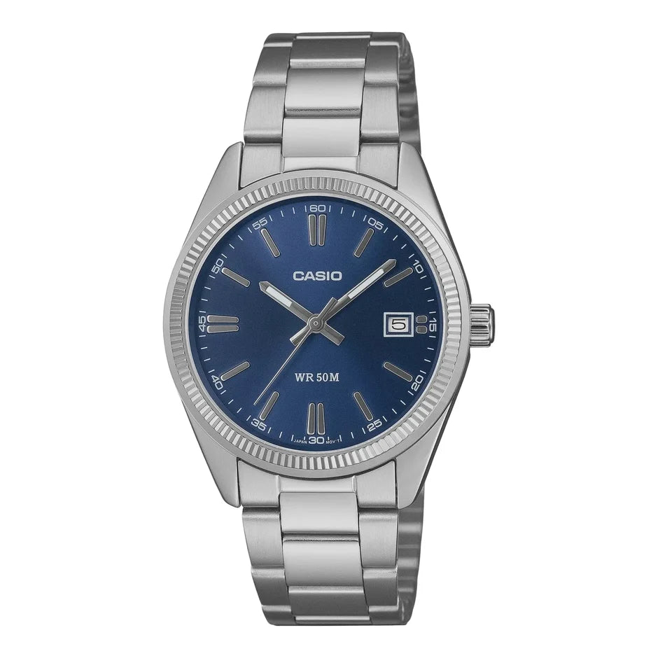 Casio Analog Quartz Blue Dial Stainless Steel Date Watch -UTP-1302PD-2A1VDF