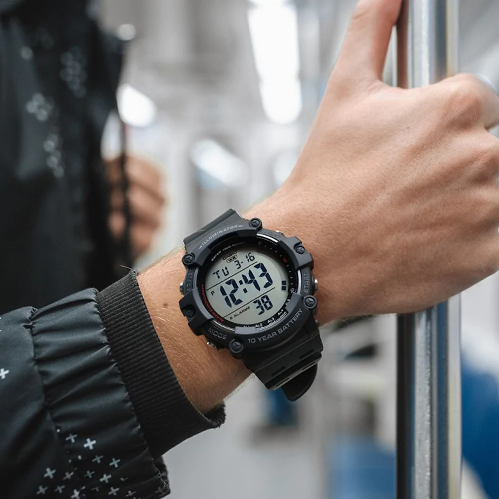 Casio Digital World Time Black Resin Watch AE-1500WHX-1AVDF