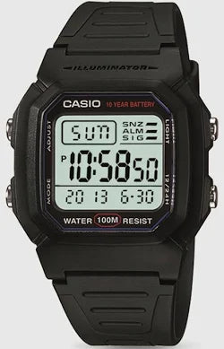 Casio Digital Black Case Dual Watch W-800H-1AVD