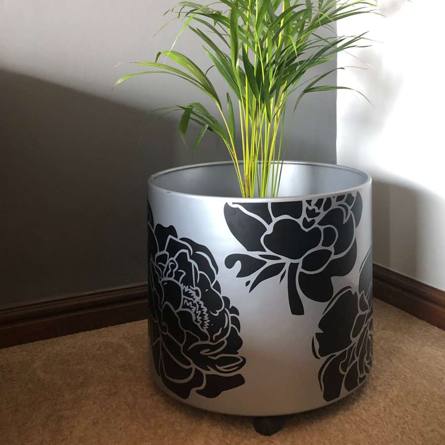 Silver & Black Peonies - Plant Holder - Shopping4Africa