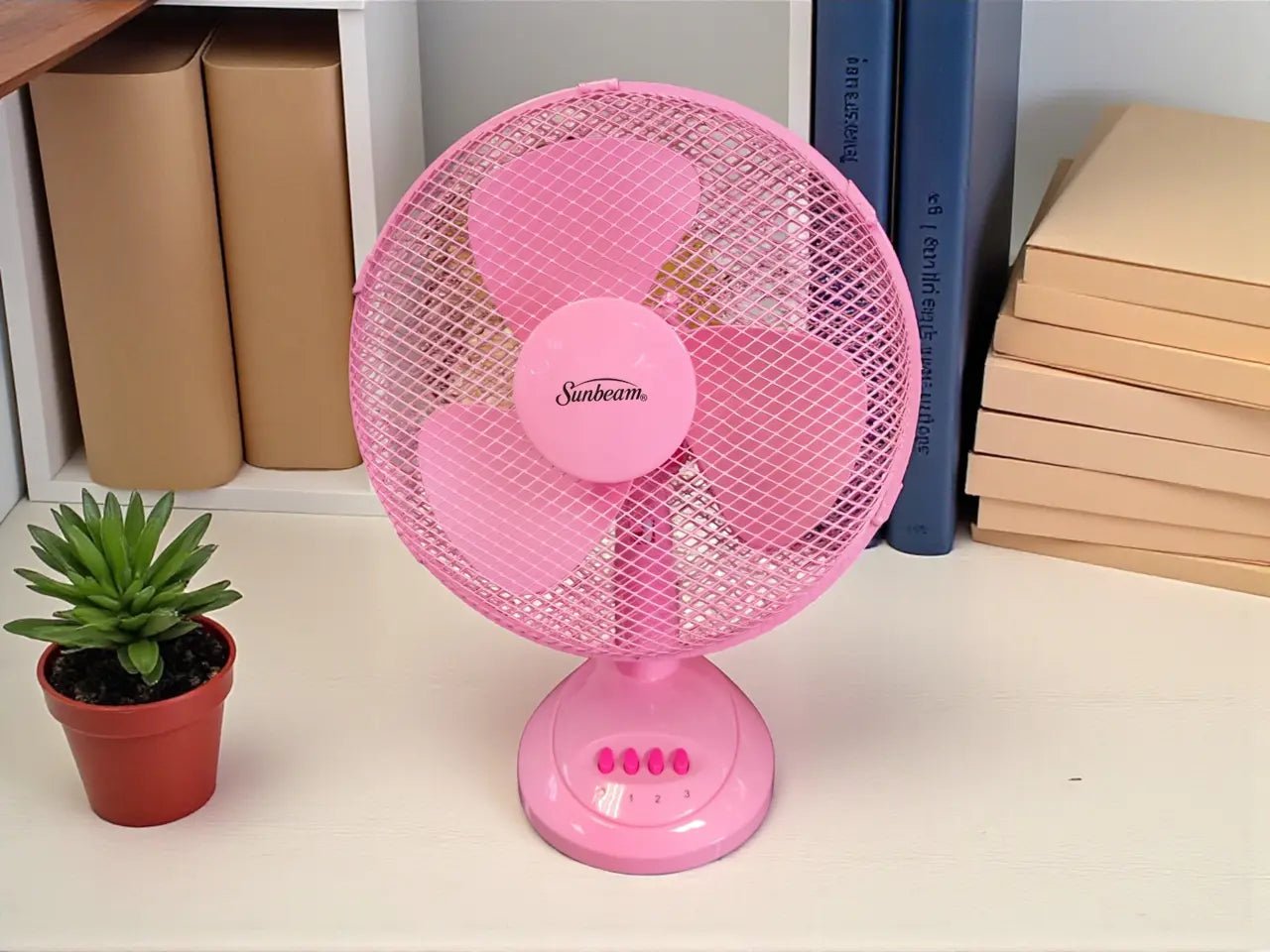 Sunbeam 12 - inch (40cm) Oscillating Desk Fan - Pink SDF - 12P - Shopping4Africa