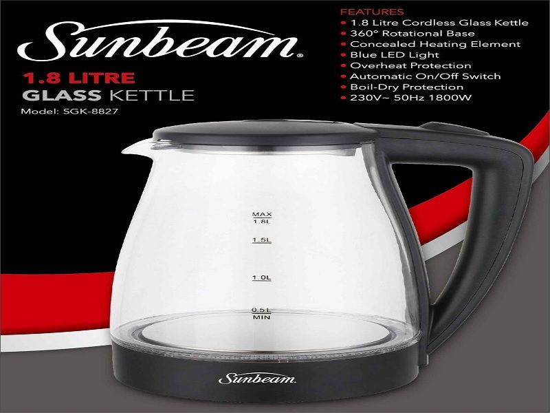 Sunbeam 1.8 Litre Diamond Design Glass Kettle SGK - 1800D - Shopping4Africa