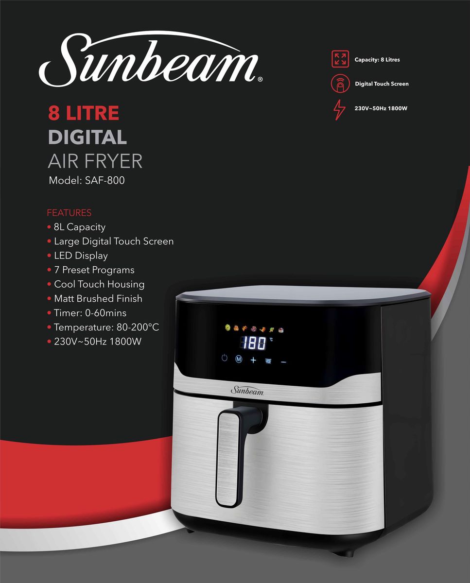 Sunbeam 8 Litre Digital Air Fryer SAF - 800 - Shopping4Africa