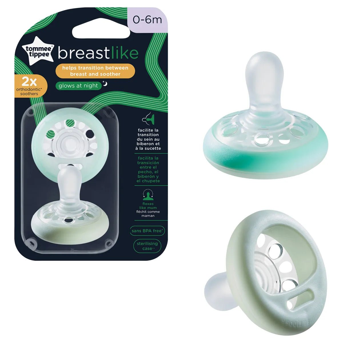 Tommee Tippee Breastlike Night Soother 0 - 6M 2Pk - Shopping4Africa