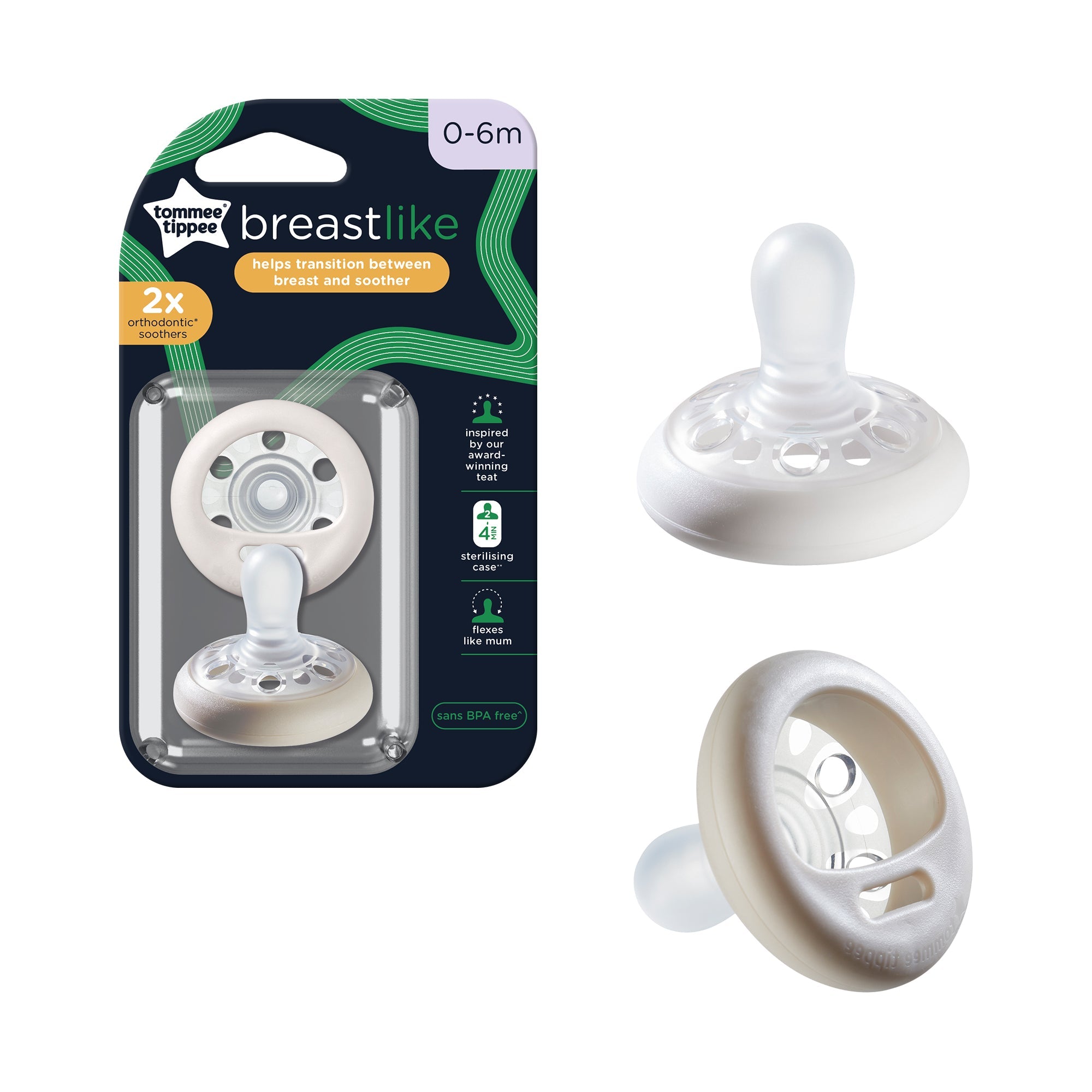 Tommee Tippee Breastlike Soother 0 - 6M 2Pk - Shopping4Africa