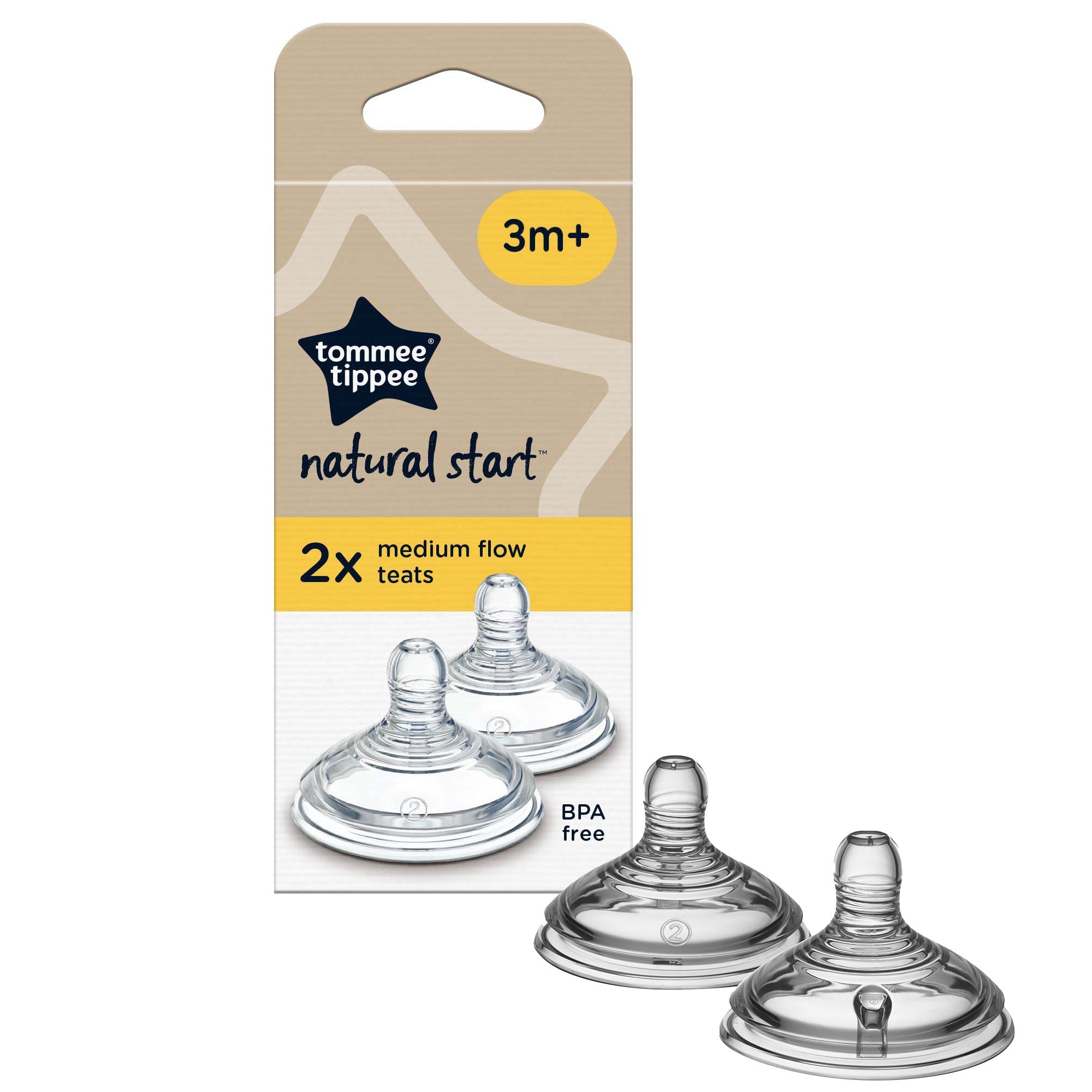 Tommee Tippee Closer To Nature Medium Flow Teat 2Pk 3M+ - Shopping4Africa