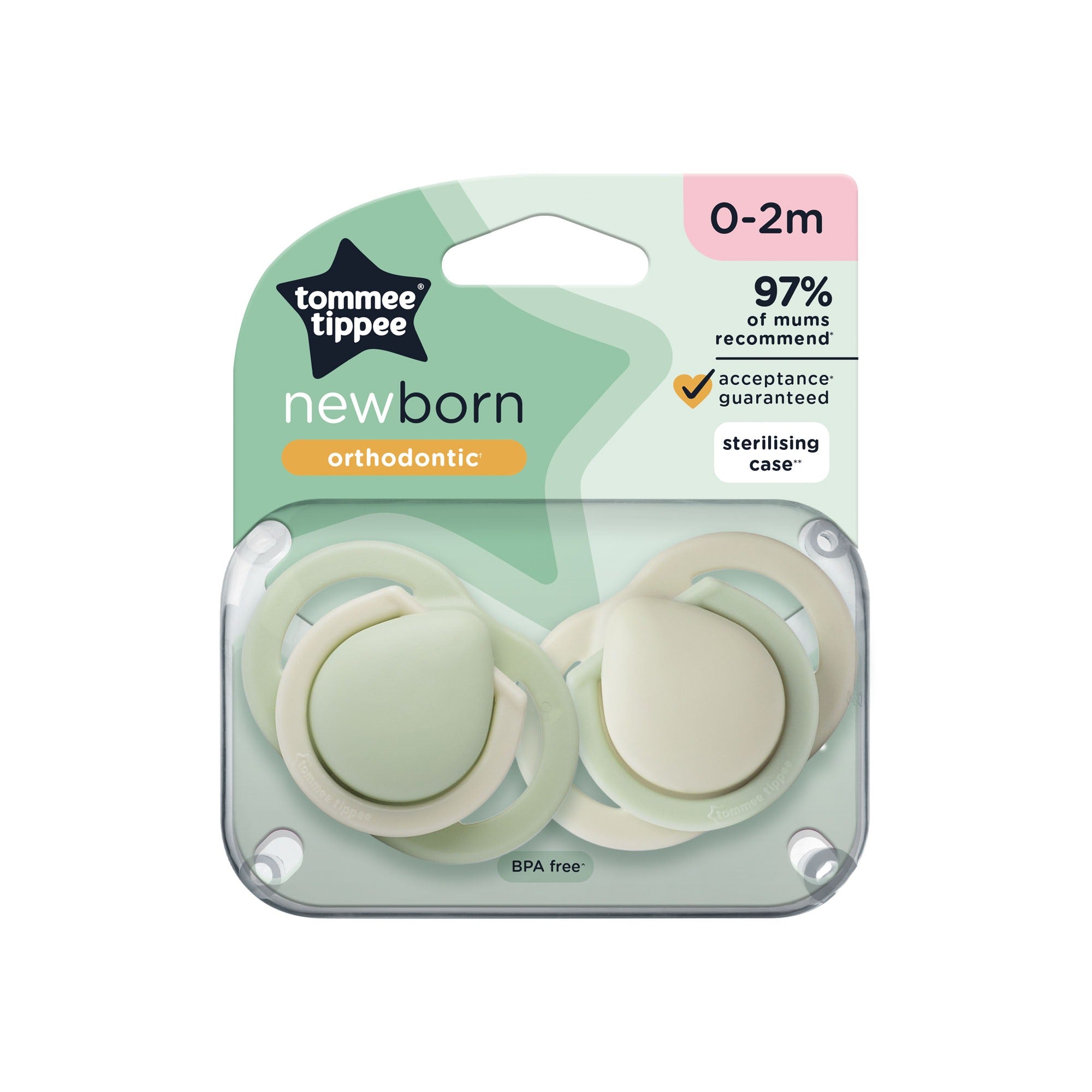 Tommee Tippee Newborn Soother 0 - 2m 2pack - Assortment - Shopping4Africa