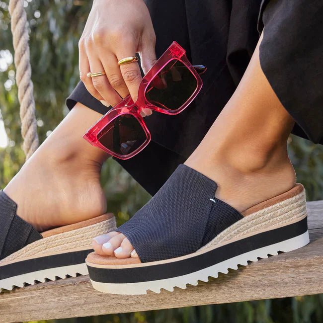 TOMS Diana Mule Wedge Sandal - Black - Shopping4Africa