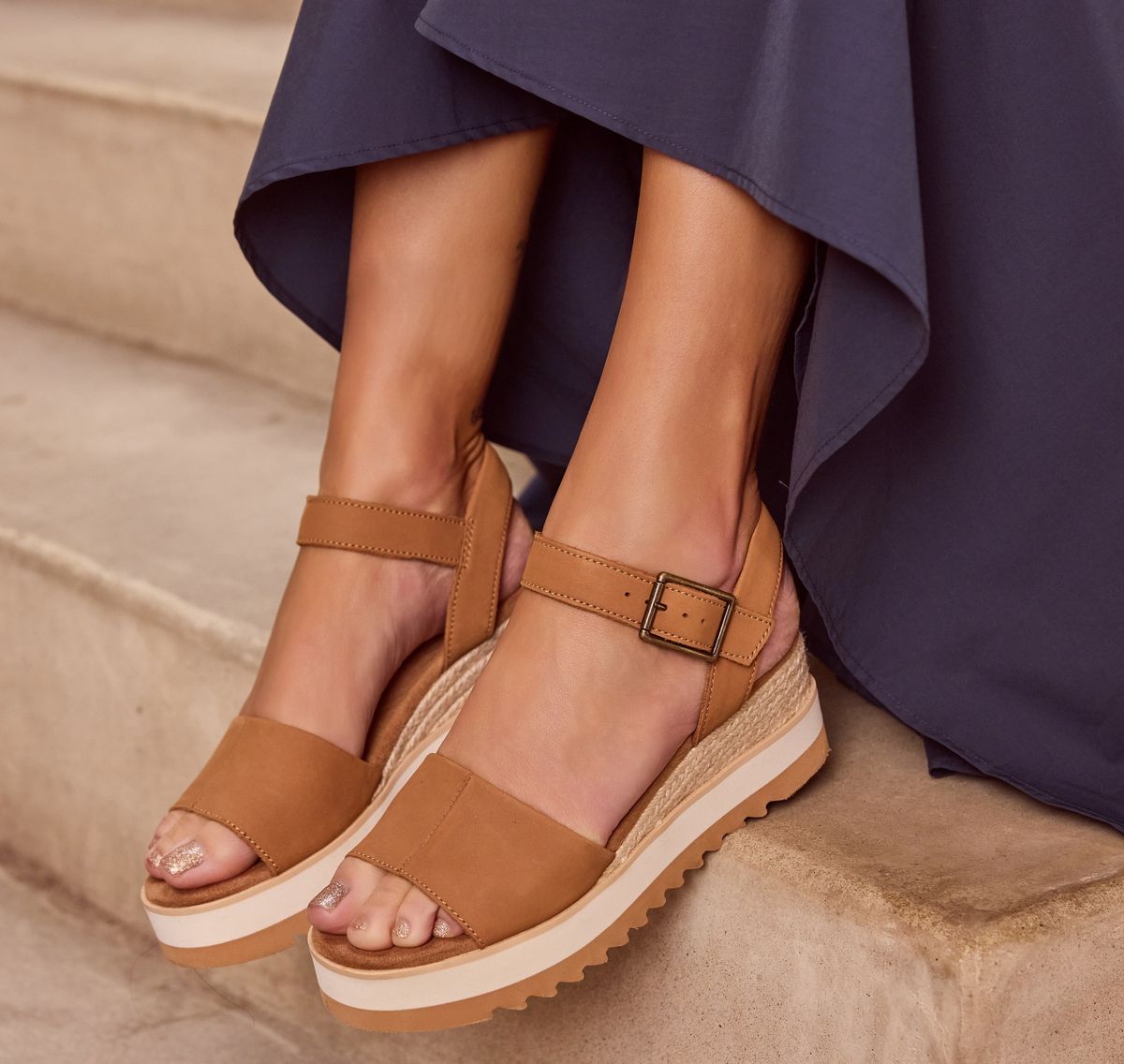 TOMS Diana Wedge Heel - Tan - Shopping4Africa