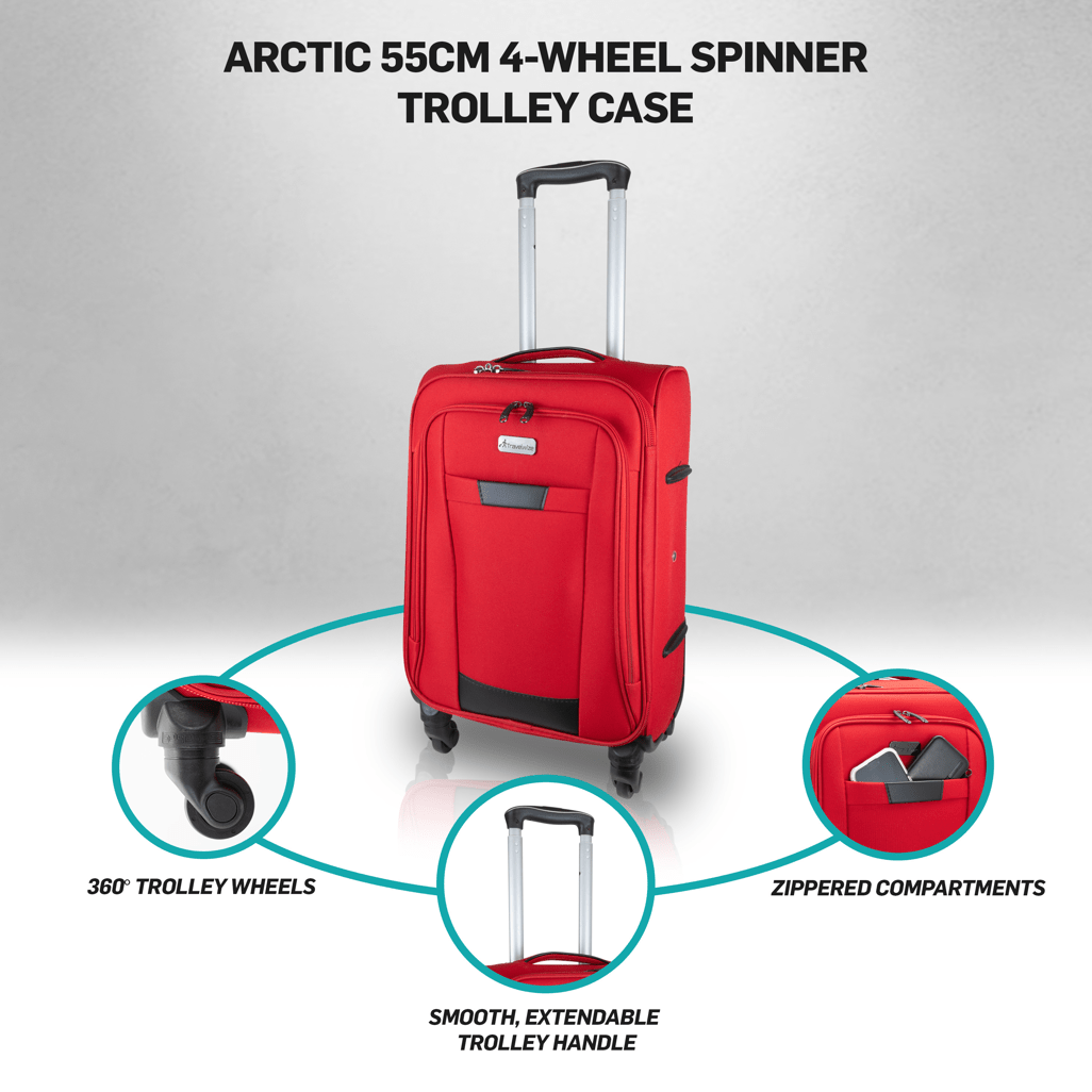 Travelwize Arctic 4 - wheel Spinner Trolley Case - Red (55 - 65cm) - Shopping4Africa