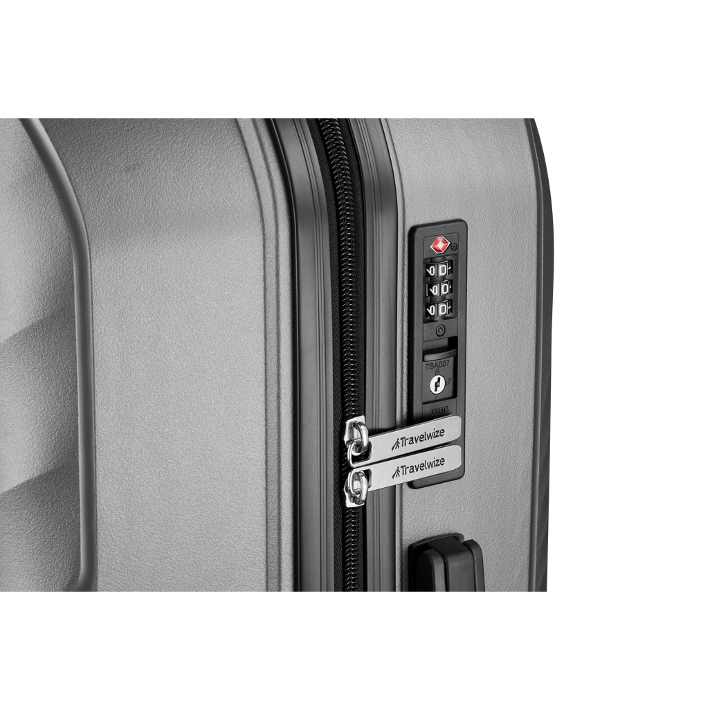 Travelwize Quartz PP 4 - Wheels Spinner Luggage - Silver - Shopping4Africa