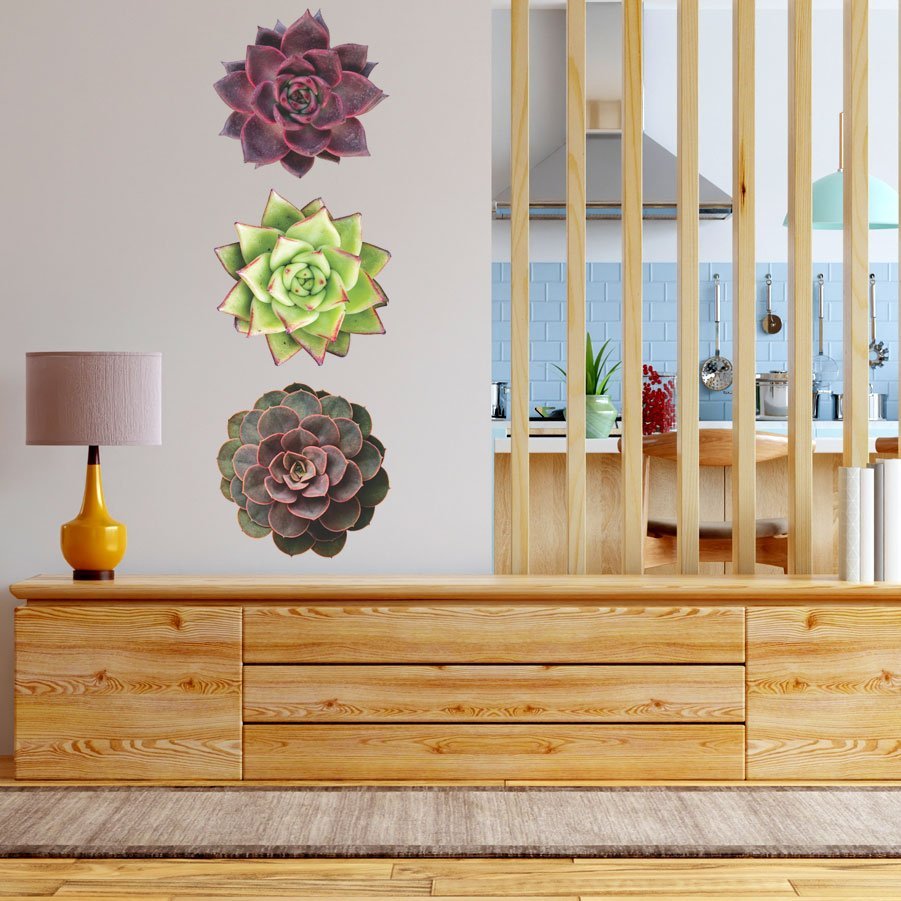 Trio of Succulents in red hues - Vinyl wall stickers - Shopping4Africa