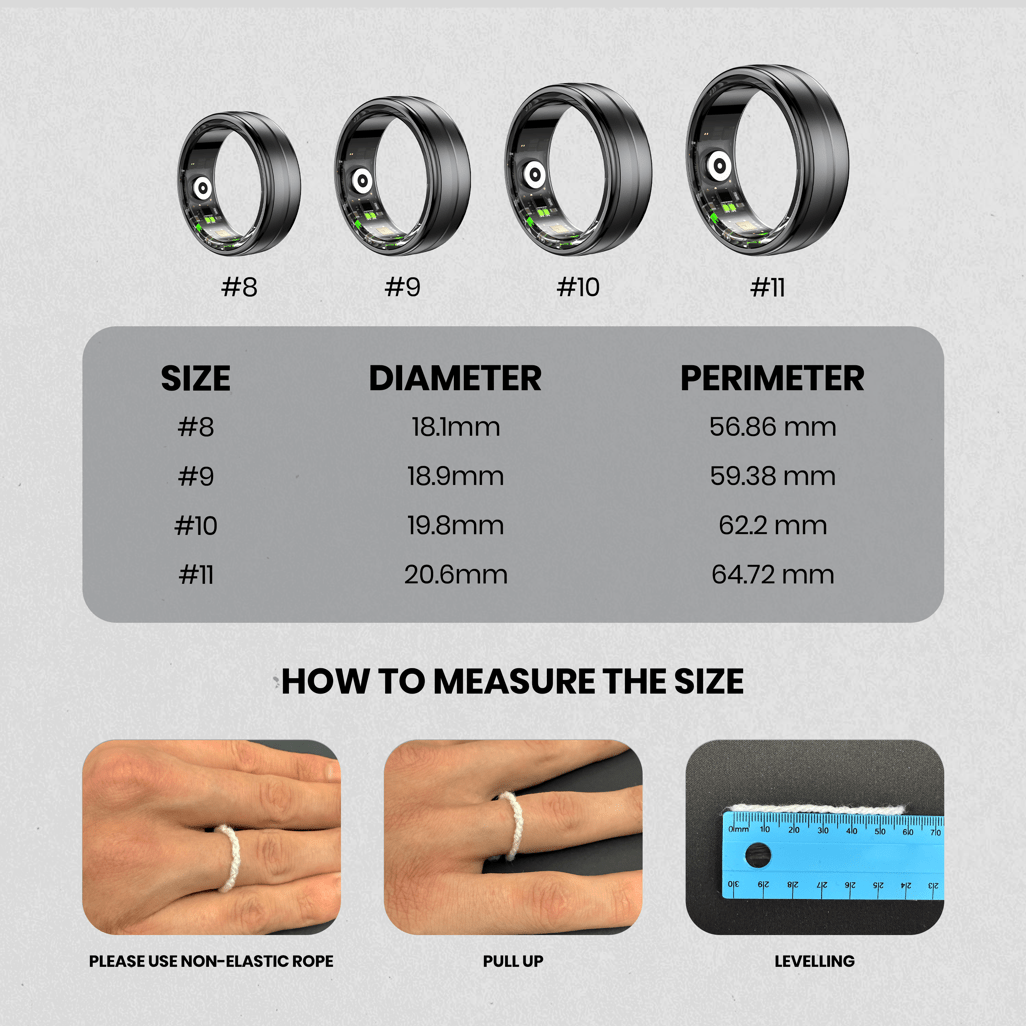 Volkano Ring series Smart Ring With Charge Case - black - Shopping4Africa