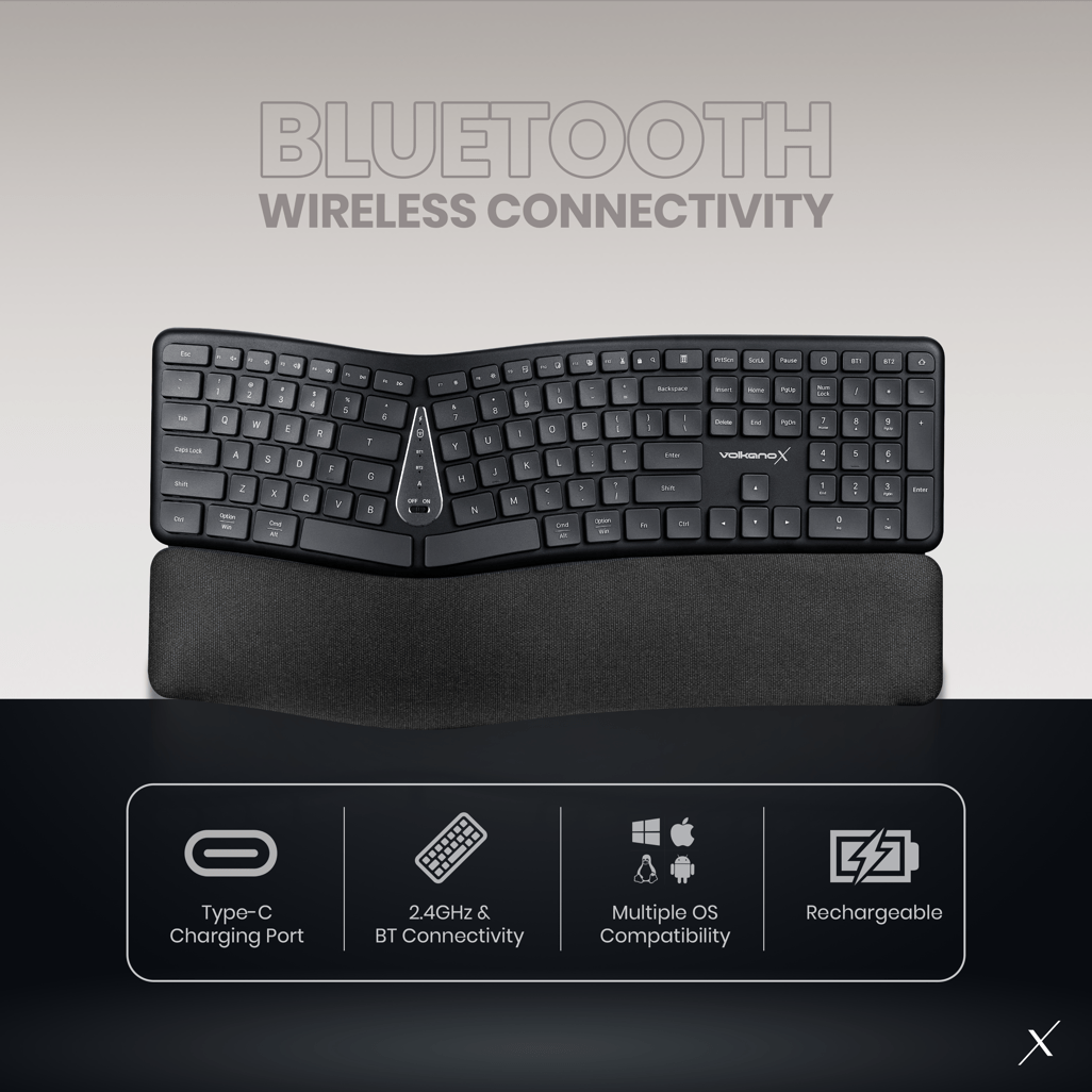 VolkanoX Ergo Bluetooth Wireless Keyboard - Shopping4Africa
