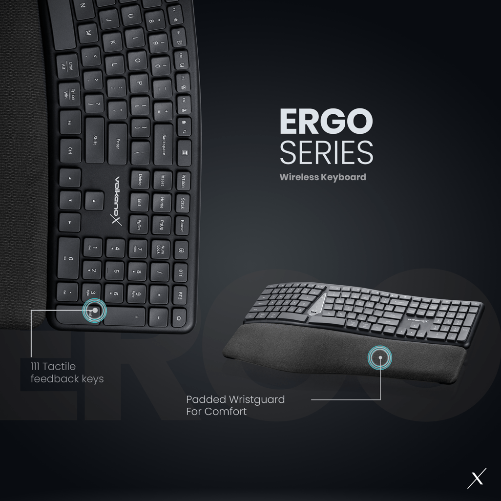VolkanoX Ergo Bluetooth Wireless Keyboard - Shopping4Africa