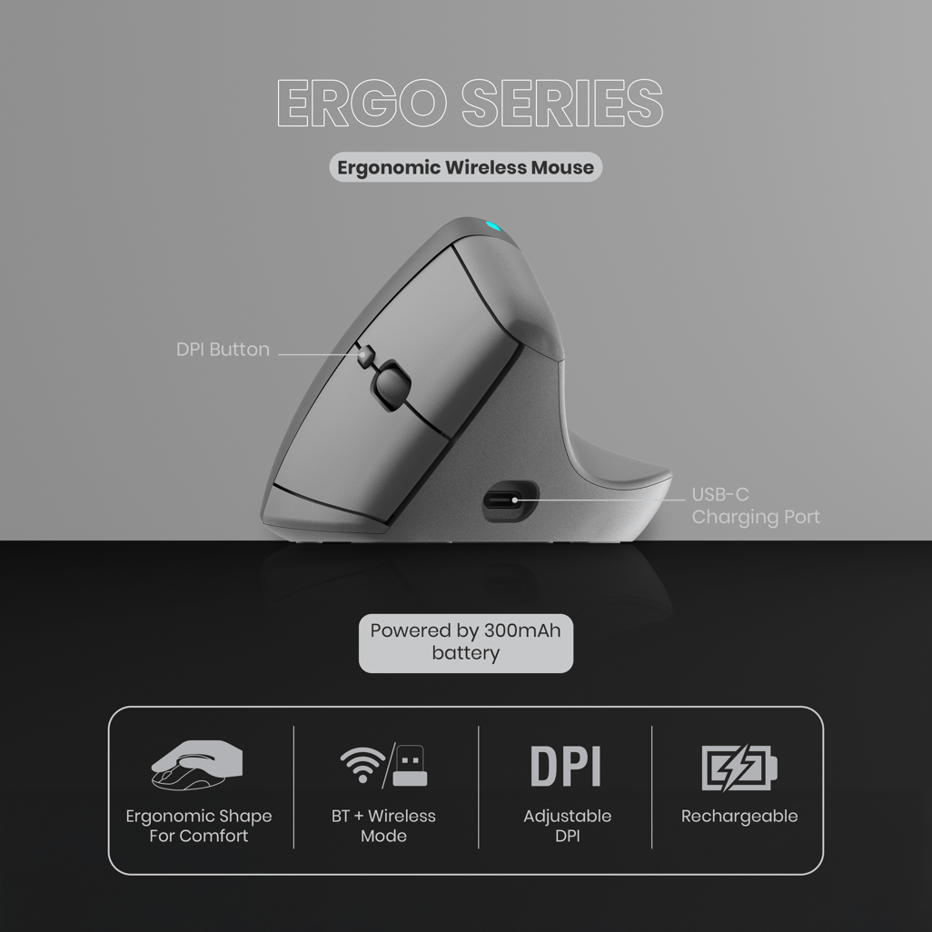 VolkanoX Ergo Bluetooth Wireless Mouse - Shopping4Africa