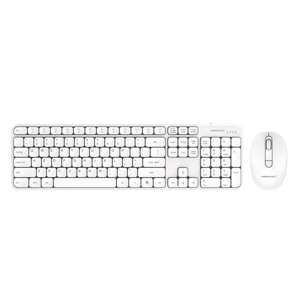 VolkanoX Garnet Bluetooth Wireless Keyboard and Mouse combo - White - Shopping4Africa