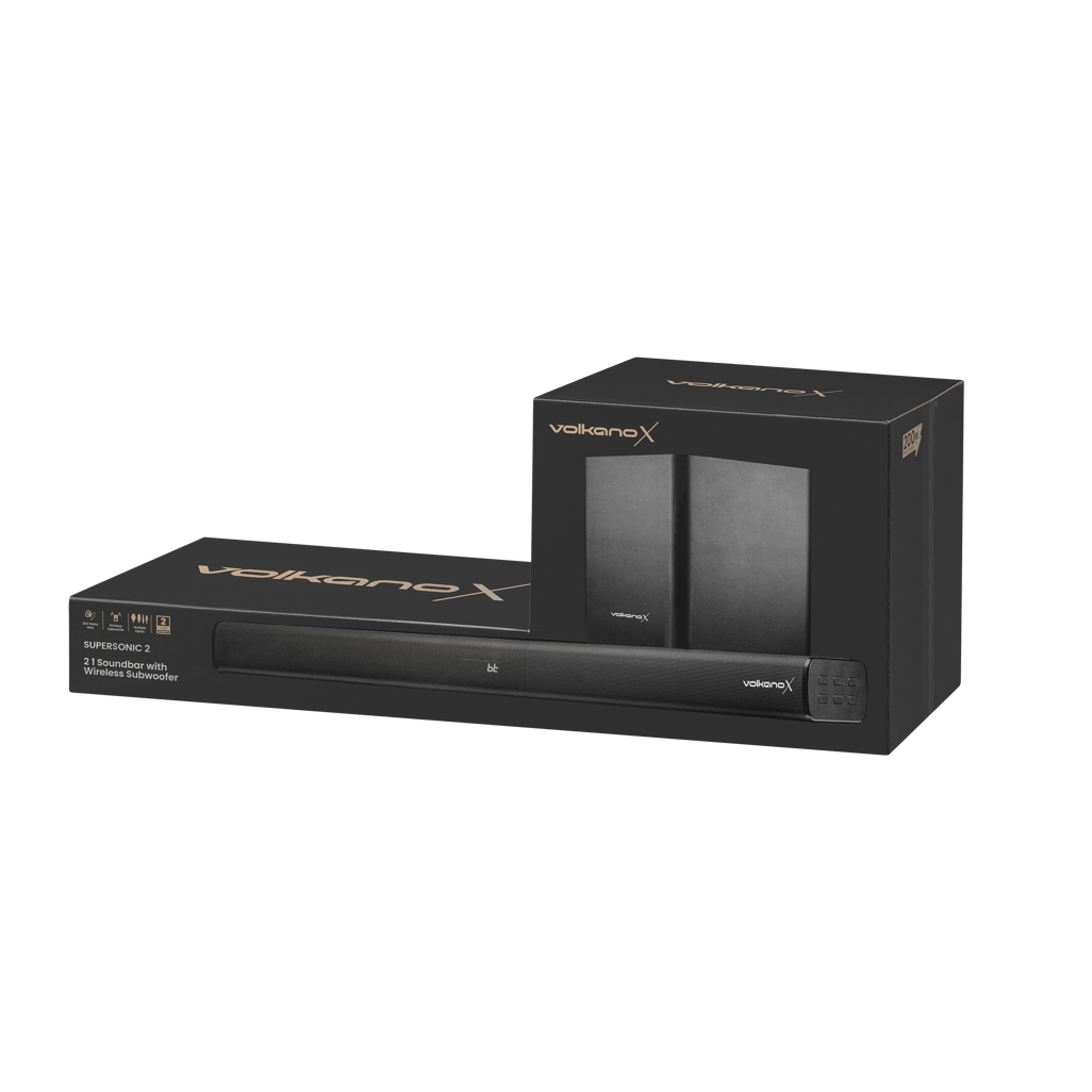 VolkanoX Supersonic 2 Series 2.1 200 W Soundbar System with Wireless Subwoofer - Black - Shopping4Africa