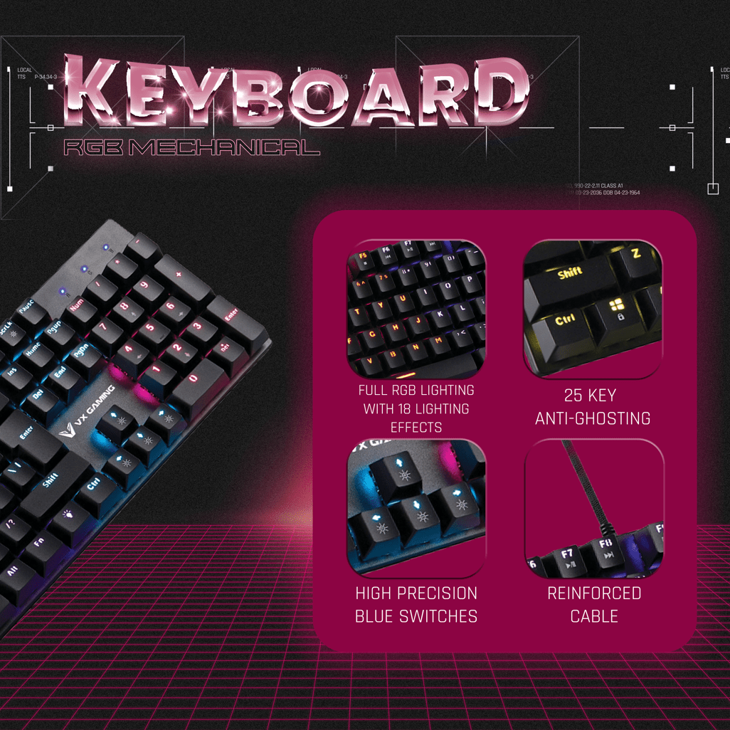 VX Demeter series Mechanical Keyboard with full RGB Lighting - Shopping4Africa