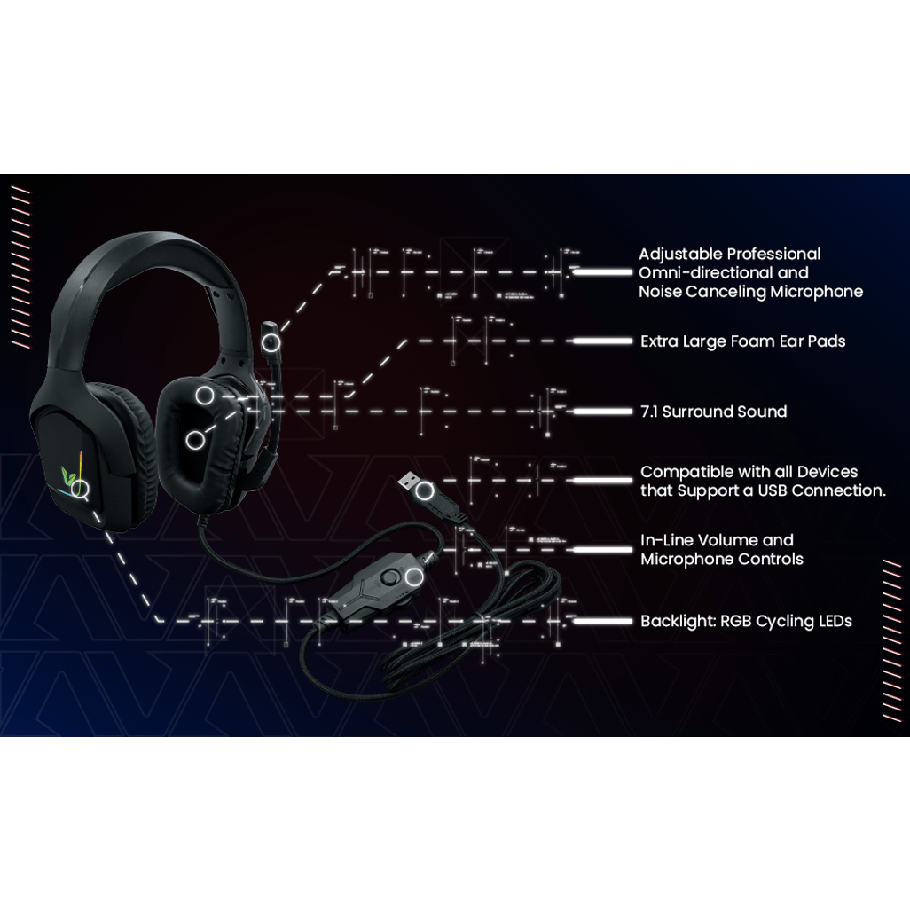 VX Gaming Comms Series 7.1 Headphone - Black - Shopping4Africa