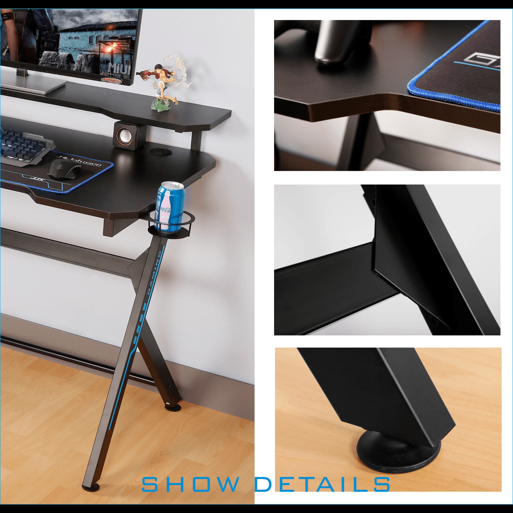VX Gaming Donahue Gaming Desk Black, Headphone Hook - Shopping4Africa