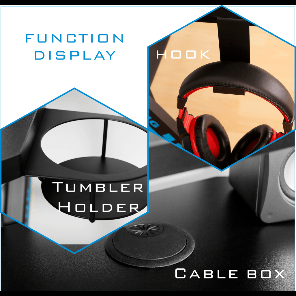 VX Gaming Donahue Gaming Desk Black, Headphone Hook - Shopping4Africa